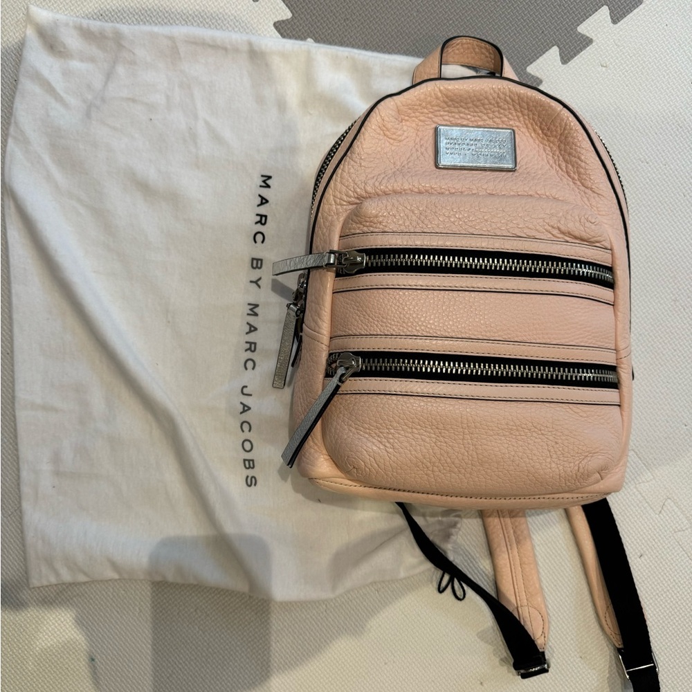 Marc Jacobs Pear Plush Domo Biker Leatherer Backpag